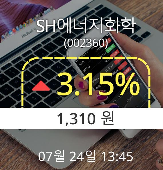 (코스피상승) ▲SH에너지화학(002360)  3.15% 상승