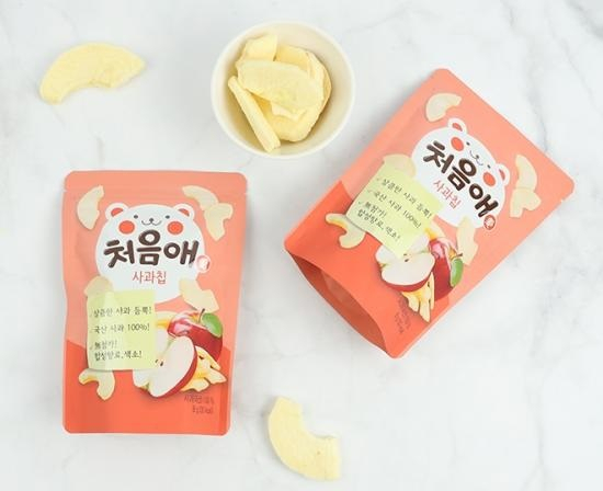 "국산과일 100%" 처음애, 아기 건강간식 '과일칩' 2종 선봬