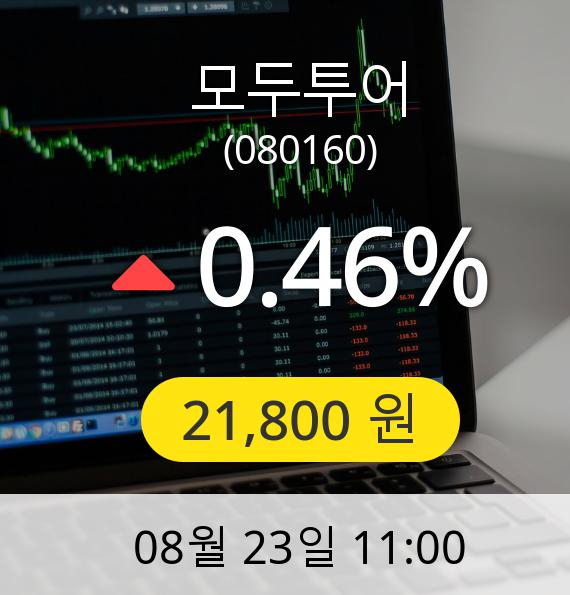 [모두투어주가] 23일 오전 11시 00분 21,800원