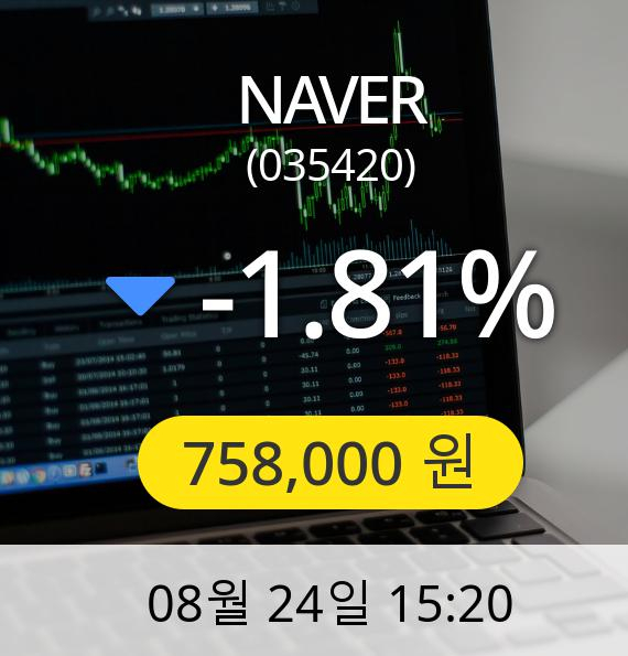 [NAVER주가] 24일 오후 3시 20분 758,000원