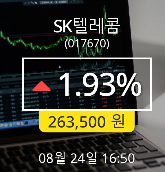 [마감시황]SK텔레콤장종주가 24일 오후 4시 50분 263,500원