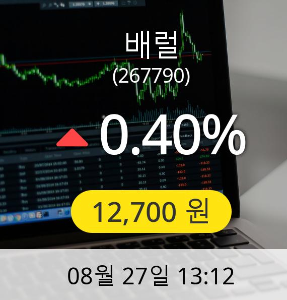 [배럴주가] 27일 오후 1시 12분 12,700원