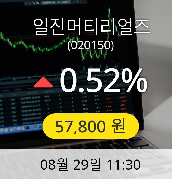 [일진머티리얼즈주가] 29일 오전 11시 30분 57,800원