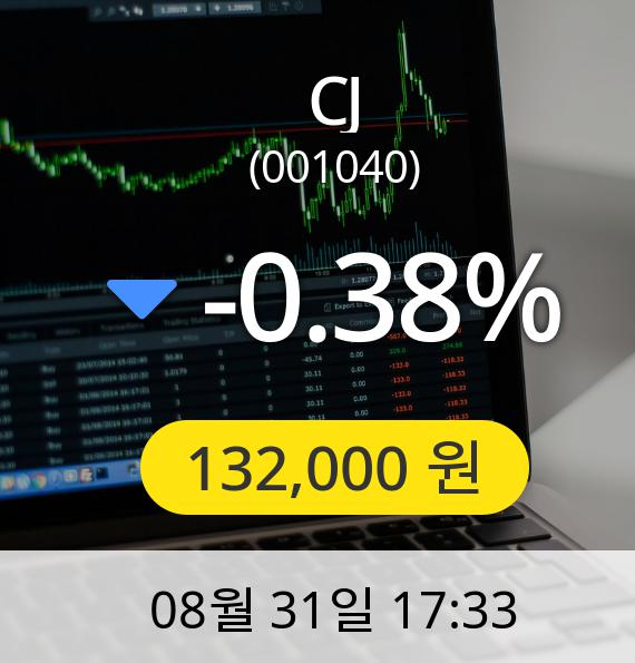 [마감시황]CJ장종주가 31일 오후 5시 33분 132,000원