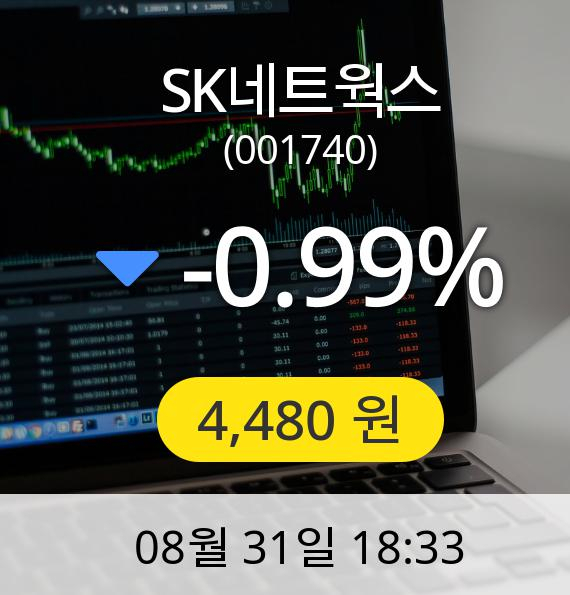 [마감시황]SK네트웍스장종주가 31일 오후 6시 33분 4,480원