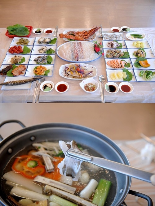 하모샤브샤브 별미 찾아 가볼만한 여수 맛집 여행, '무등산횟집' 해산물 상차림에 미각 만족
