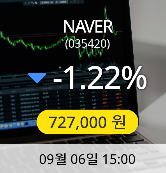 [NAVER주가] 6일 오후 3시 00분 727,000원