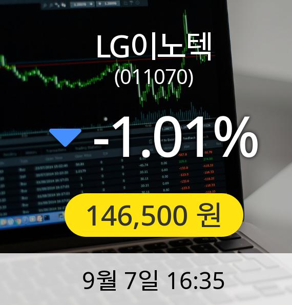 [마감시황]LG이노텍장종주가 7일 오후 4시 35분 146,500원