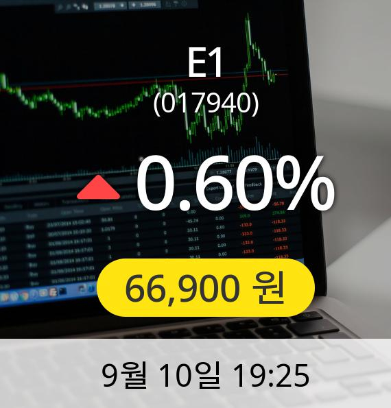 [마감시황]E1장종주가 10일 오후 7시 25분 66,900원