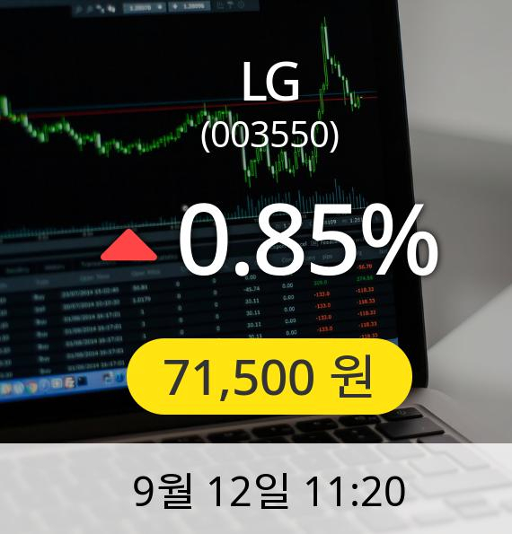 [LG주가] 12일 오전 11시 20분 71,500원