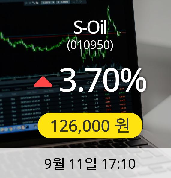 [마감시황]S-Oil장종주가 11일 오후 5시 10분 126,000원