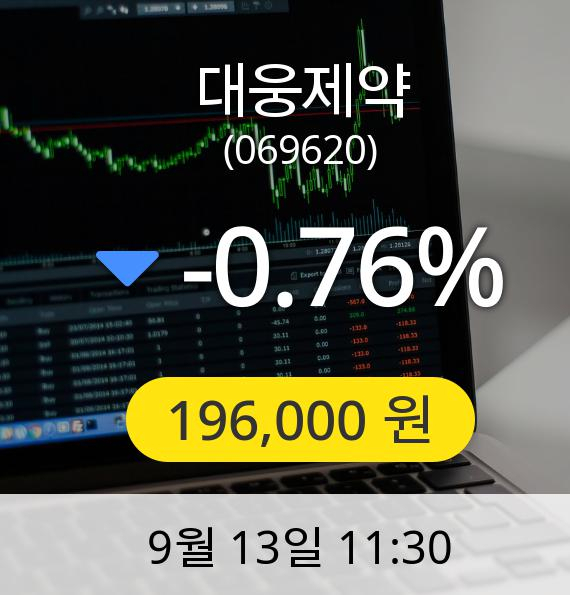 [대웅제약주가] 13일 오전 11시 30분 196,000원