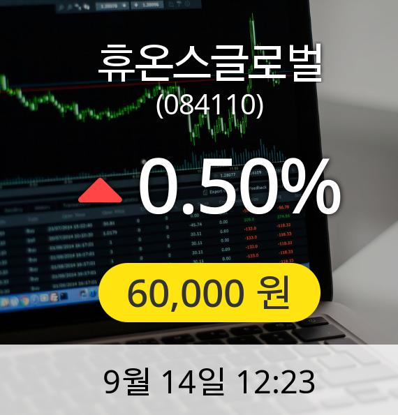 [휴온스글로벌주가] 14일 오후 12시 23분 60,000원