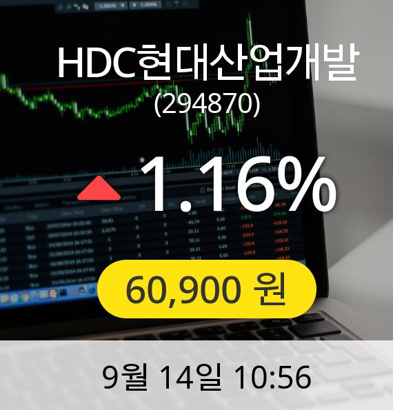 [HDC현대산업개발주가] 14일 오전 10시 56분 60,900원