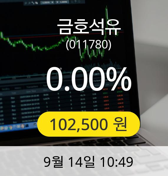 [금호석유주가] 14일 오전 10시 49분 102,500원