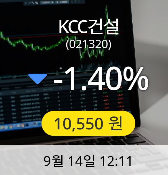 [KCC건설주가] 14일 오후 12시 11분 10,550원