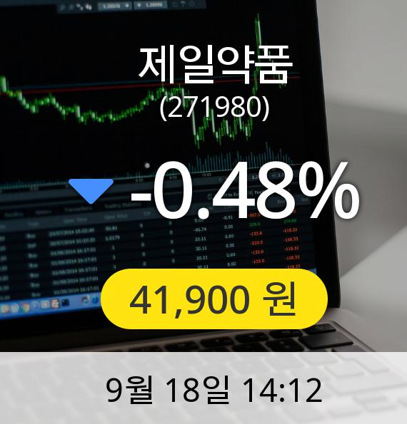 [제일약품주가] 18일 오후 2시 12분 41,900원