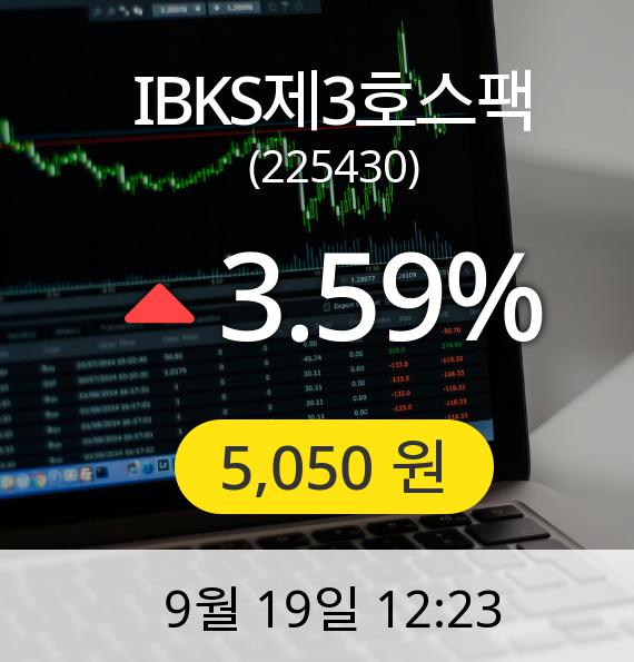 [IBKS제3호스팩주가] 19일 오후 12시 23분 5,050원