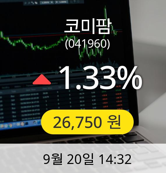 [코미팜주가] 20일 오후 2시 32분 26,750원