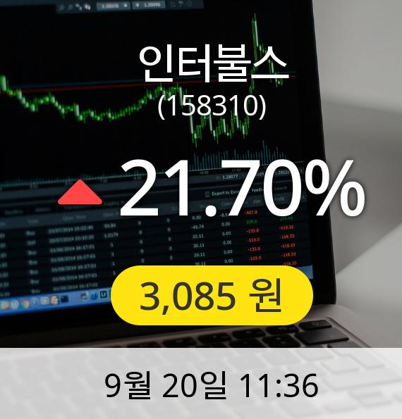 [인터불스주가] 20일 오전 11시 36분 3,085원