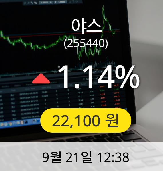 [야스주가] 21일 오후 12시 38분 22,100원