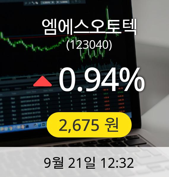 [엠에스오토텍주가] 21일 오후 12시 32분 2,675원