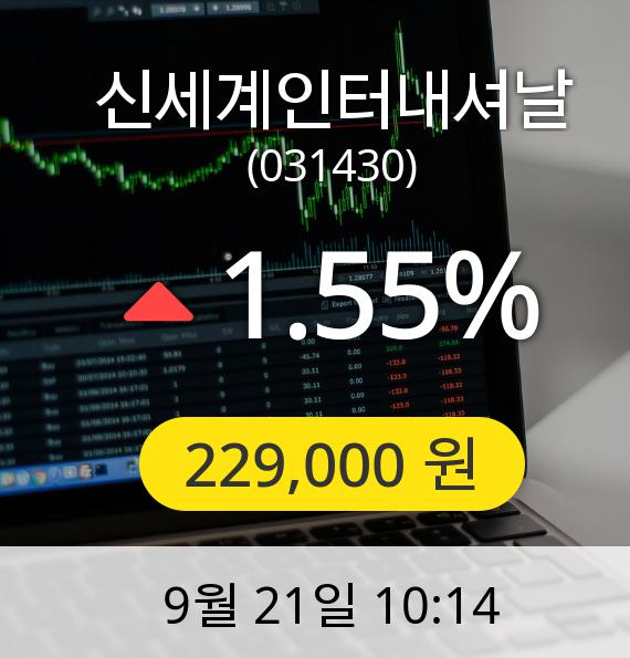 [신세계인터내셔날주가] 21일 오전 10시 14분 229,000원