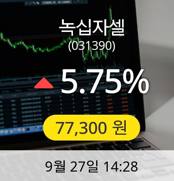 [녹십자셀주가] 27일 오후 2시 28분 77,300원