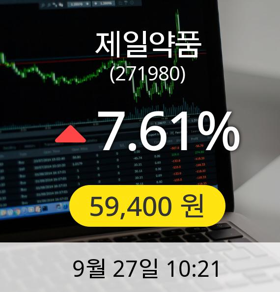 [제일약품주가] 27일 오전 10시 21분 59,400원