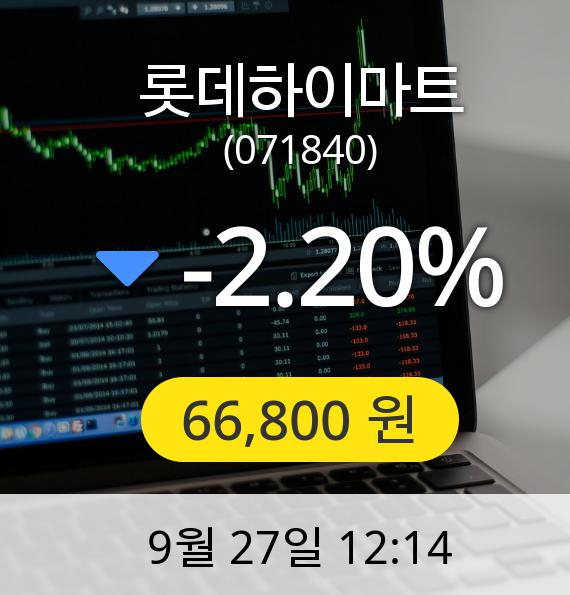 [롯데하이마트주가] 27일 오후 12시 14분 66,800원