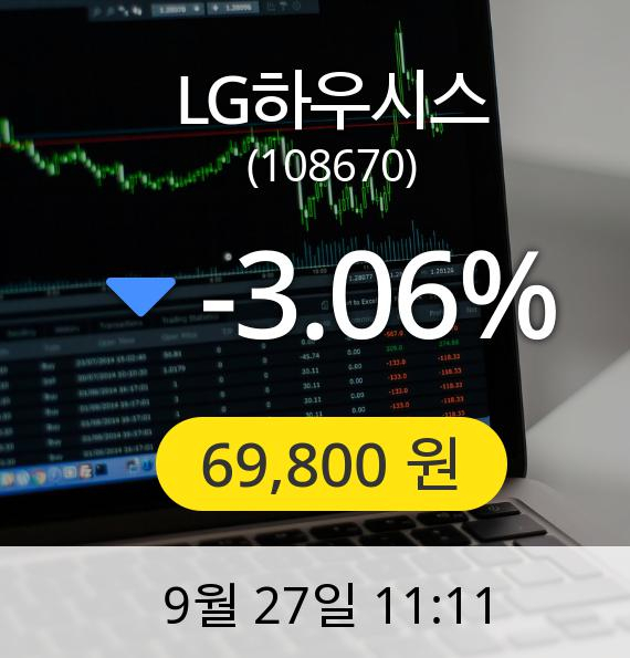 [LG하우시스주가] 27일 오전 11시 11분 69,800원