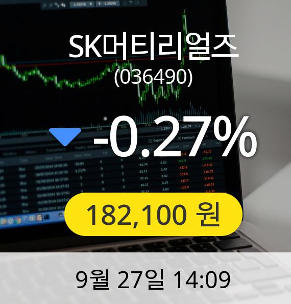 [SK머티리얼즈주가] 27일 오후 2시 09분 182,100원