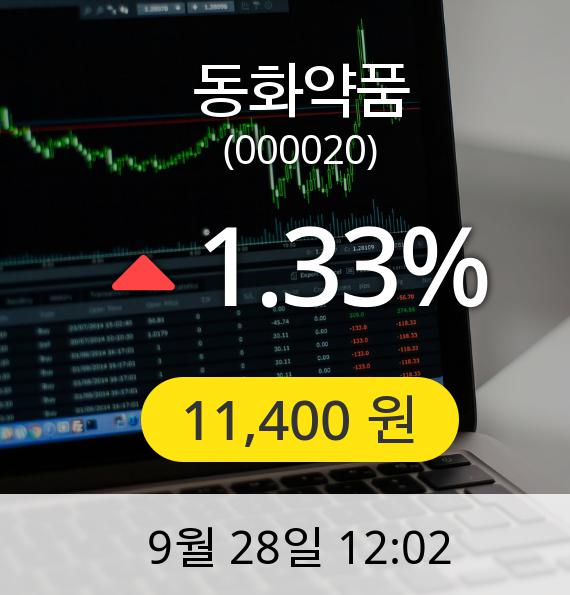 [동화약품주가] 28일 오후 12시 02분 11,400원