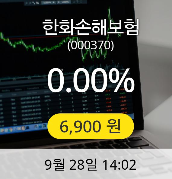 [한화손해보험주가] 28일 오후 2시 02분 6,900원