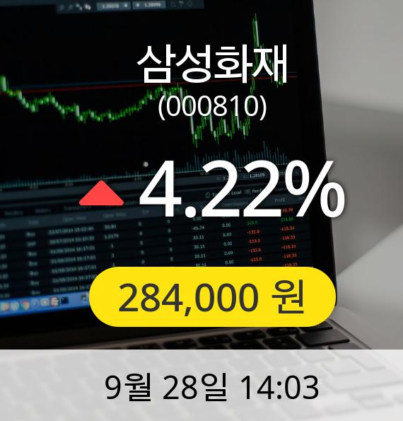 [삼성화재주가] 28일 오후 2시 03분 284,000원