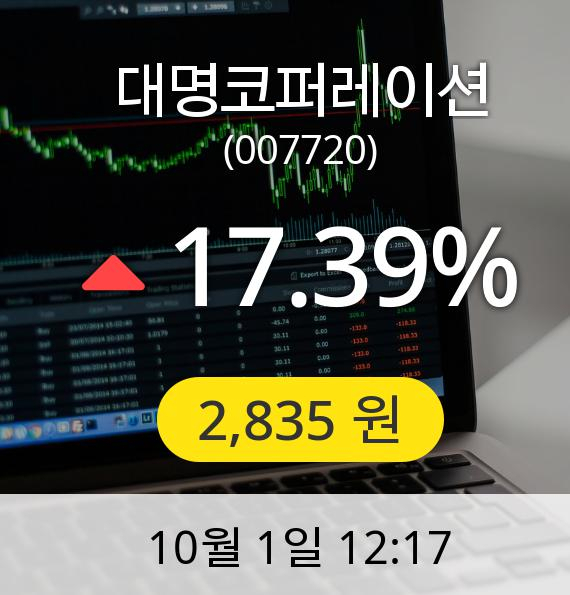 [대명코퍼레이션주가] 1일 오후 12시 17분 2,835원