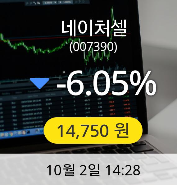 [네이처셀주가] 2일 오후 2시 28분 14,750원