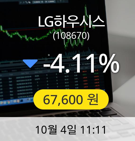 [LG하우시스주가] 4일 오전 11시 11분 67,600원