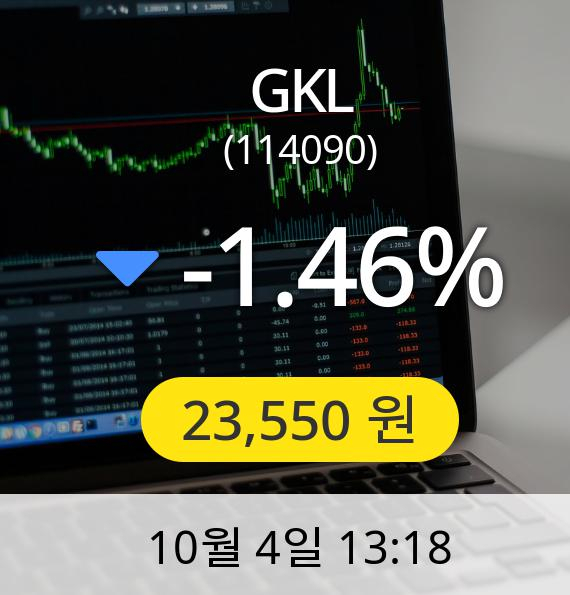 [GKL주가] 4일 오후 1시 18분 23,550원