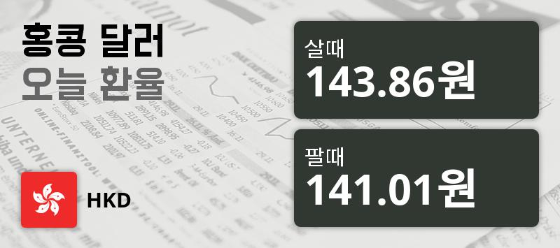 [환전환율] 4일 홍콩 달러 살때 143.86원, 팔때 141.01원 ▲0.37%상승