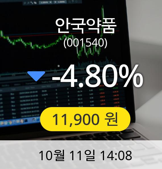 [안국약품주가] 11일 오후 2시 08분 11,900원