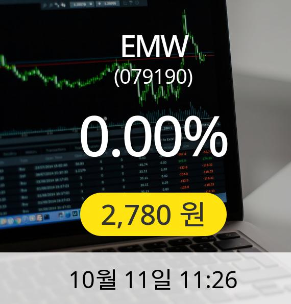 [EMW주가] 11일 오전 11시 26분 2,780원