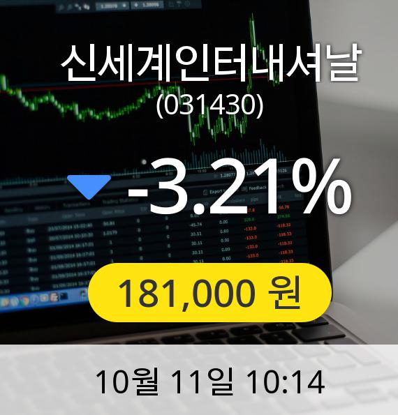 [신세계인터내셔날주가] 11일 오전 10시 14분 181,000원