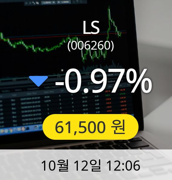 [LS주가] 12일 오후 12시 06분 61,500원