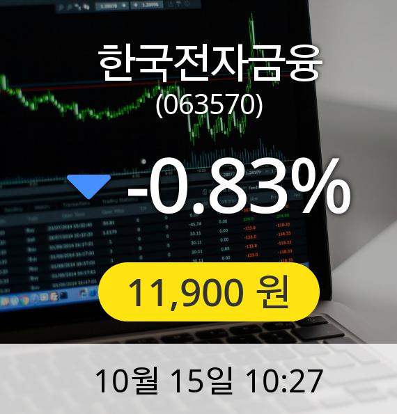 [한국전자금융주가] 15일 오전 10시 27분 11,900원