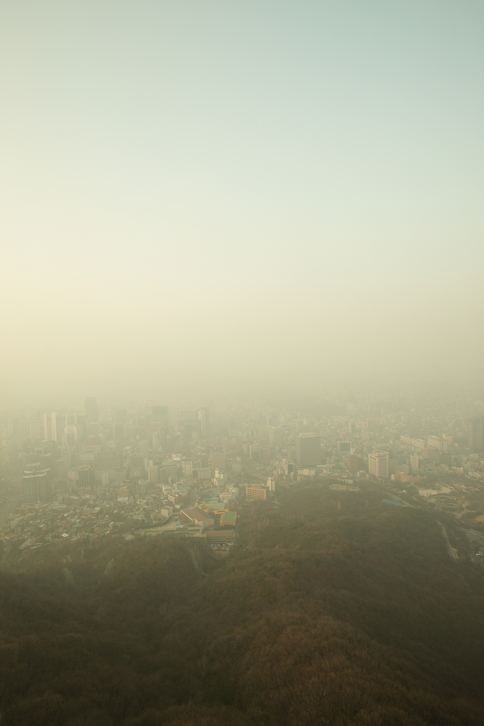 25일 18시 기준 전국 초미세먼지 정보 ... 서울 초미세먼지 '나쁨'