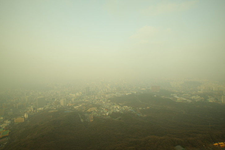 오늘(26일) 13시 전국 초미세먼지 서울 '상당히 나쁨' , 광주 '양호' , 인천 '상당히 나쁨'