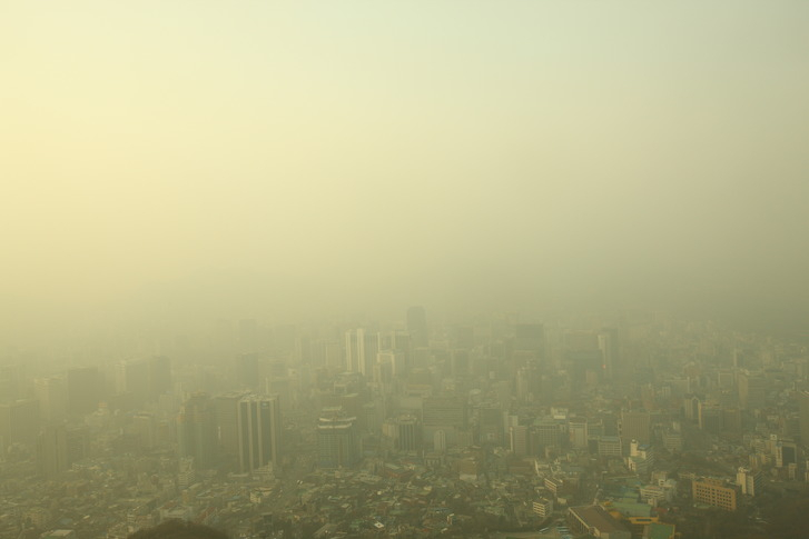 26일 07시 기준 전국 초미세먼지 정보 ... 서울 초미세먼지 '매우나쁨'