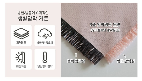 암막커튼, 겨울철 실내온도 높이는 방한커튼 기능 '톡톡'