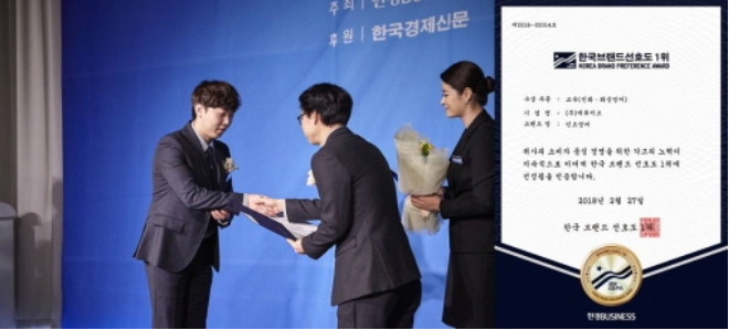 2018년 한국브랜드선호도 1위, 전화.화상영어 교육 부문 민트영어 2년 연속 수상